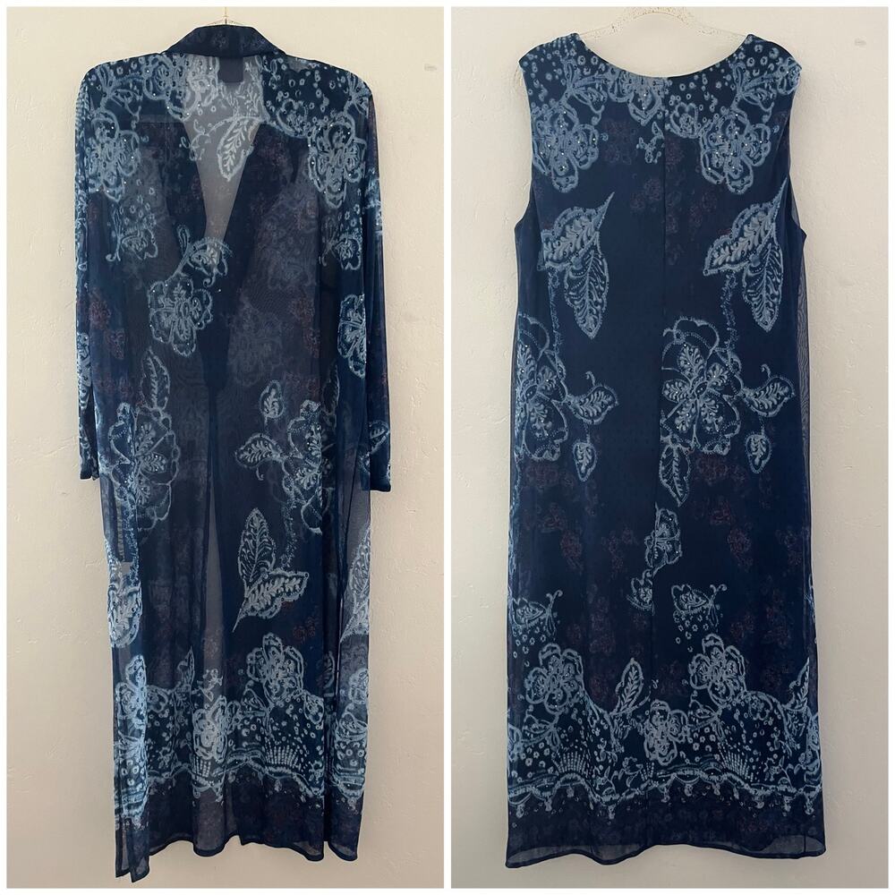 Vintage Rabbit Rabbit Rabbit Designs 2-Piece Dress Set Size 16W Maxi Modest USA - Picture 2 of 15